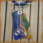 Artistically Wire Wrapped Fused Glass Pendant